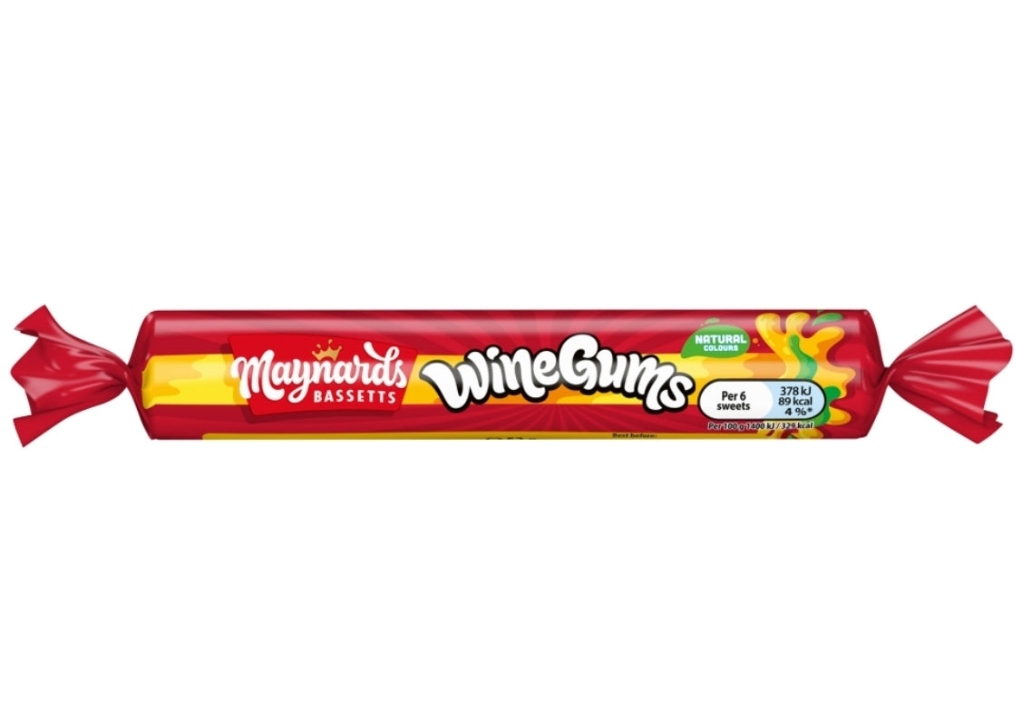 Maynards Bassetts Wine Gums Sweets Roll 52g